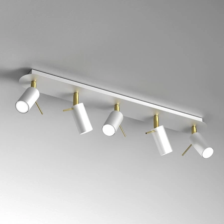 Lampa Sufitowa PRESTON Złota Biała 5x mini GU10 Milagro