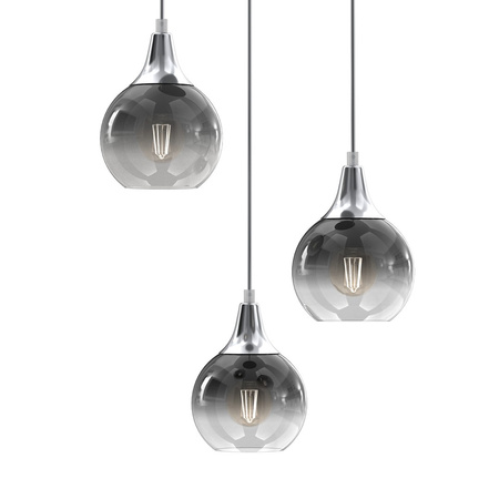 Lampa Wisząca Sufitowa MONTE Srebrna 3xE27 Milagro
