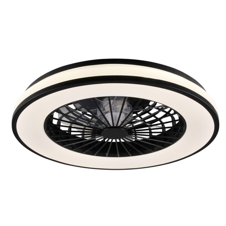 Plafon LED Oprawa Sufitowa Z Wentylatorem 48W 5300lm CCT 120° Biała Czarna Ściemnialna Kenya Sanico Goldlux