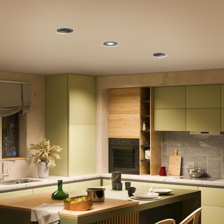 3x Oprawa Podtynkowa Wpuszczana LED 5W 500lm 2700K Ciepła Ruchoma Okrągła Czarna Ściemnialna 3-STEP SceneSwitch Cilantro Philips