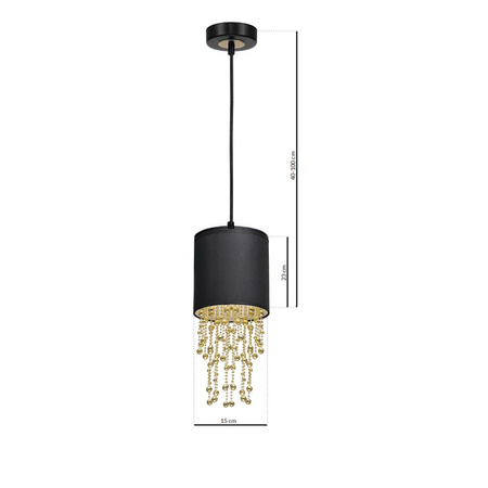 Lampa wisząca ALMERIA 1xE27 Elegancka Sznury Korali MLP6439 Milagro Metal + Tworzywo sztuczne+ Tkanina