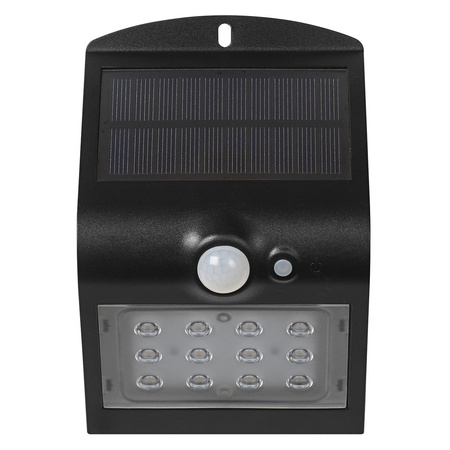 Lampa Solarna Ogrodowa Zewnętrzna Kinkiet Elewacyjny LED 1.5W 220lm 4000K IP65 Czarny Z Czujnikiem Ruchu i Zmierzchu Endura Ledvance