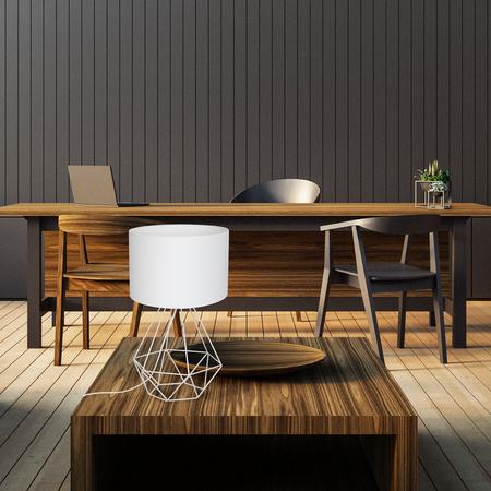 Lampka Biurkowa Stołowa LED BASKET Biała 1xE27 Milagro