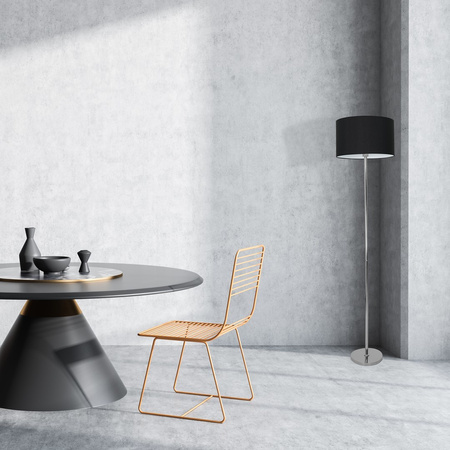 Lampa Stojąca Podłogowa CASINO Czarna Chrom 1xE27 Milagro