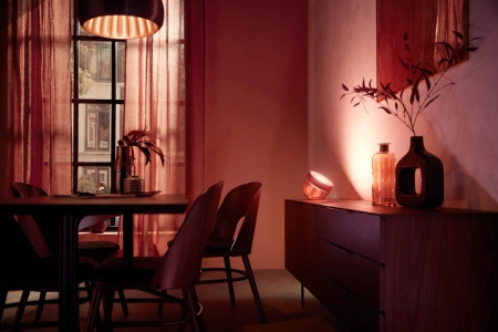 Lampka Biurkowa LED Nocna 8.2W 570lm IP20 White and Color Ambiance RGB + TW Miedziana Inteligentna SMART Zigbee Bluetooth Iris Philips HUE