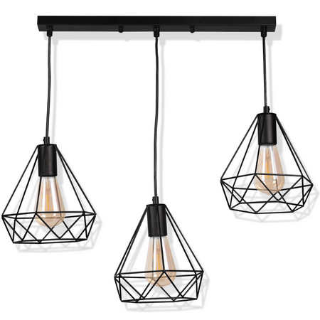 Lampa wisząca sufitowa VIGO P IL MIO geometryczna ZWIS druciana w stylu loft 3x E27 GOLDLUX (Polux)