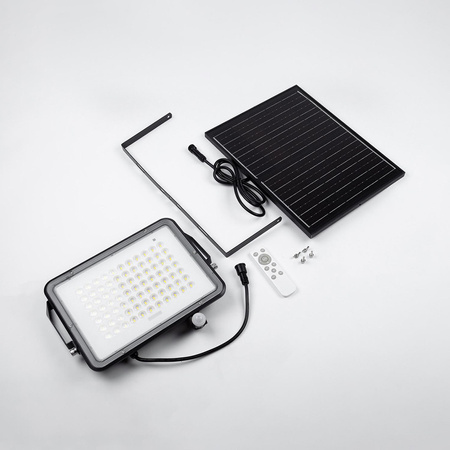Naświetlacz Solarny LED Halogen 300W Lampa Ogrodowa 4000K IP65 Czujnik Ruchu PIR + Pilot FULGOR LUMILED