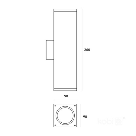 Lampa Ogrodowa Zewnętrzna Kinkiet Elewacyjny GU10 LED IP54 KOBI