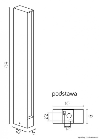 Lampa Ogrodowa Zewnętrzna Stojąca SŁUPEK LED Linea 16702-600 16W 1000lm 4000K Neutralna 60cm Su-Ma