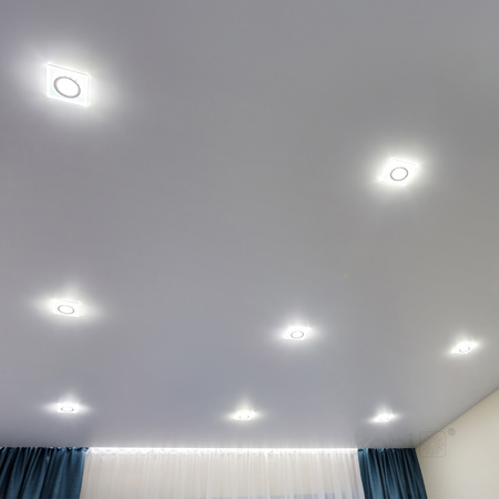 Oprawa Podtynkowa GU10 Halogenowa Wpuszczana Spot Oczko Przezroczysta Kwadratowa Kobi