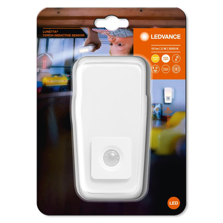 Lampka Przenośna Ścienna Latarka LED 2W 10lm CCT z Czujnikiem Ruchu Zmierzchu Biały Lunetta Ledvance
