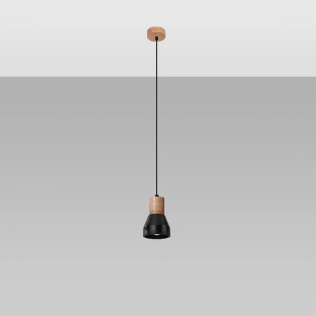 Lampa Sufitowa Oprawa Natynkowa SPOT TUBA E27 Wisząca Zwis Okrągła Czarna Brązowa Nowoczesna Qubic Sollux