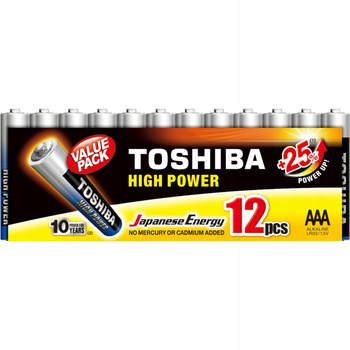 Baterie Alkaliczne TOSHIBA HIGH POWER LR03 AAA 1,5V PACK 12szt