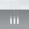 Lampa Sufitowa Wisząca Zwis 3x GU10 Tubularna Biała Szara Nowoczesna Borigio Sollux