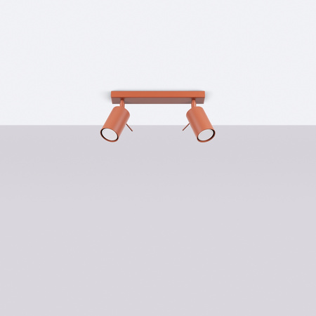 Lampa Sufitowa Reflektor Tuba Spot 2x GU10 Ochra Czerwona Ring Bittersweet Shimmer SL.1507 Sollux