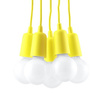 Lampa Sufitowa Wisząca Zwis 5x E27 Nieregularna Żółta Nowoczesna Diego Sollux