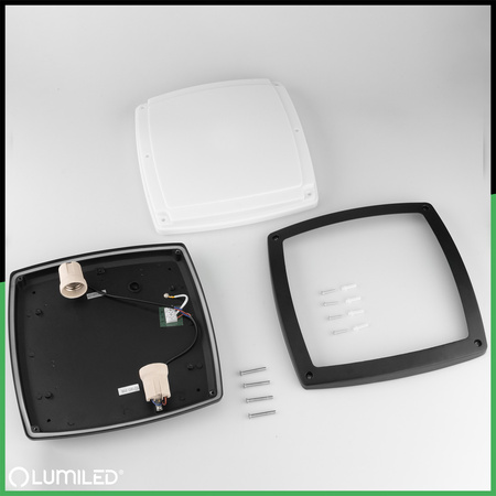 Lampa Ogrodowa Kinkiet Elewacyjny Plafon 2x E27 Kwadratowy LARIS LUMILED