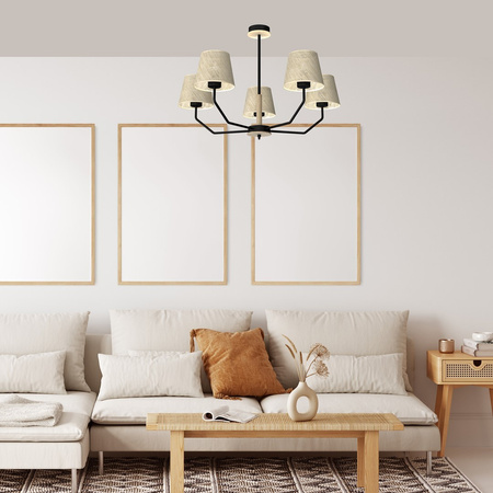 Lampa Wisząca Sufitowa ETNA Czarna 5xE27 Milagro