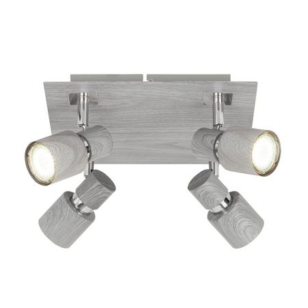 Lampa Sufitowa Oprawa Halogenowa Punktowa Reflektor Spot 4x GU10 Szary Nowoczesny Merkur 6128 Rabalux