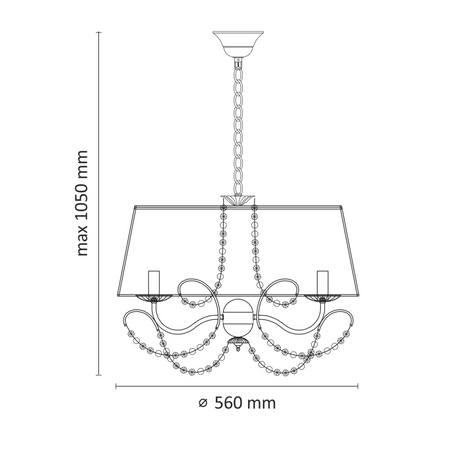 Lampa Wisząca Sufitowa ABBAZIA 5xE14 Biała 120cm - GOLDLUX (Polux)