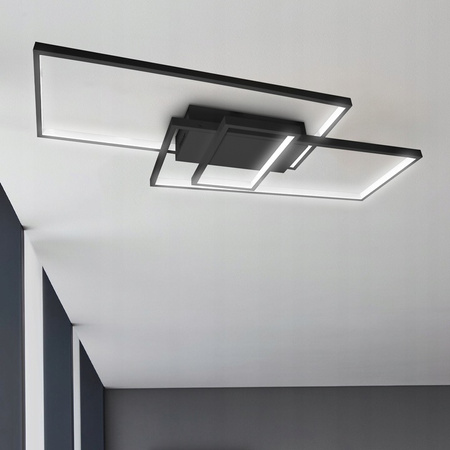 Lampa Sufitowa Żyrandol LED 90W CCT GALAXIS VELA Czarny + Pilot Sterujący