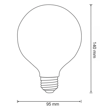 Żarówka LED G95 E27 7.5W 1055lm 4000K Neutralna 280° Filament Sanico Goldlux