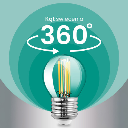 6x Żarówka LED E27 Kulka P45 2,2W 470lm = 40W 4000K Neutralna 360° Filament KLASA A LUMILED