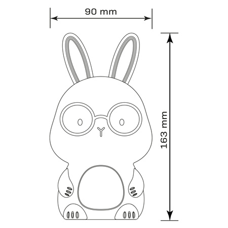 Lampka Dekoracyjna LED Królik 1W 3000K RGBW Biała Różowa Ściemnialna Florka Sanico Goldlux