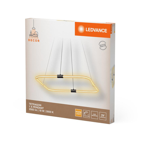 Lampa Sufitowa Wisząca Dekoracyjna LED 18W 2000lm 3000K Ciepła Ściemnialna Szary Decor Ledvance