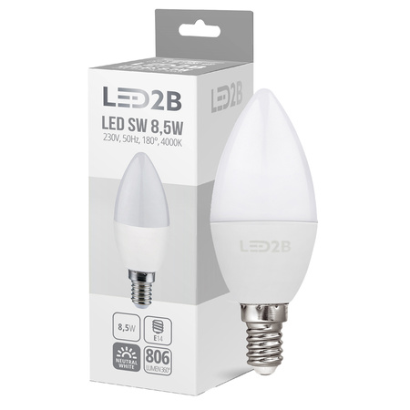 Żarówka LED E14 Kulka 9W 806lm 4000K Neutralna 180° LED2B Kobi