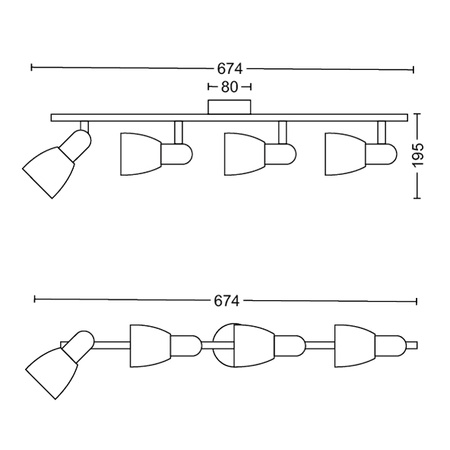 Lampa Sufitowa Reflektor 4x E14 nikiel Burlap Philips