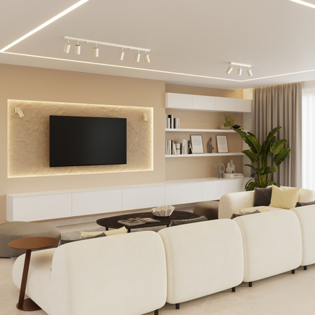 Lampa Sufitowa Reflektor Tuba Spot 2x GU10 Beżowa Ring Bittersweet Shimmer SL.1495 Sollux