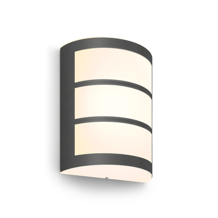 Kinkiet Ogrodowy Lampa Elewacyjna Zewnętrzna LED 6W 450lm 2700K Antracyt IP44 Python Philips