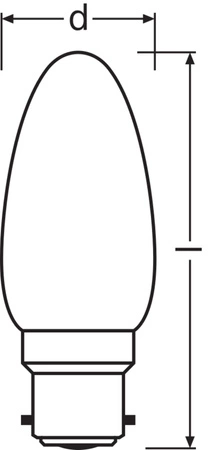 Żarówka LED B35 B22d 3.4W = 40W 470lm 2700K Ciepła Biała FILAMENT ŚCIEMNIALNA LEDVANCE