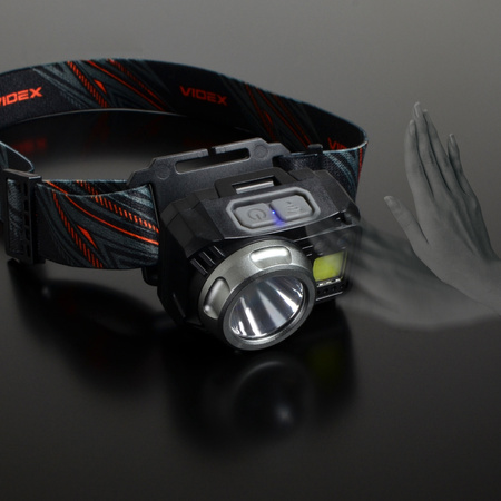 Latarka Czołowa Akumulatorowa LED 5W 5000lm 7 Trybów Pracy Czujnik Ruchu USB-C Wodoszczelna IP65 Videx