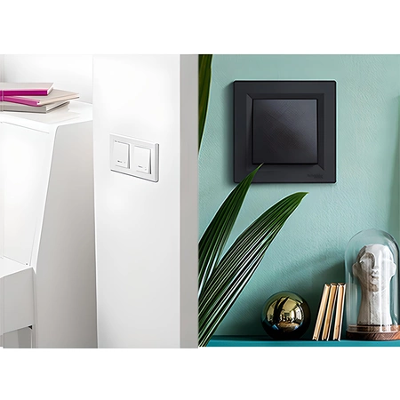 Włącznik Światła Pojedynczy Jednobiegunowy z Ramką Łącznik IP44 Antracyt SCHNEIDER ASFORA