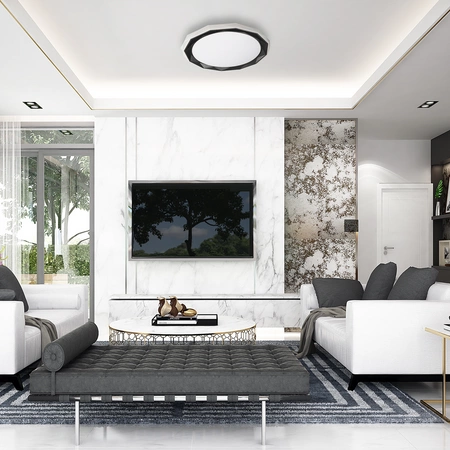 Plafon natynkowy OSCAR 45W LED Geometryczna Forma Regulacja Barw ML6178 Milagro Tworzywo Sztuczne + Metal