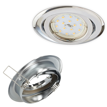 Oprawa Podtynkowa GU10 Halogenowa Wpuszczana Spot Oczko Chrom Okrągła Kobi