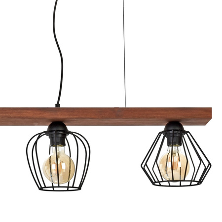 Lampa wisząca OZZY 3xE27 Różne Geometryczne Kształty Loft MLP6252 Milagro Metal + Drewno