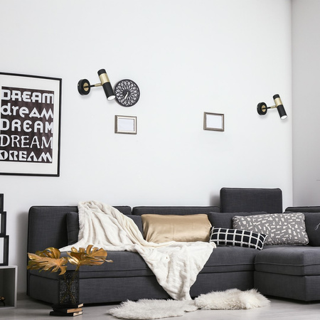 Kinkiet lampa ścienna czarno-złota MiLAGRO DALLAS + 1xGU10 3W LED