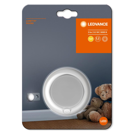 Lampka Nocna LED ORIENTACYJNA LUNETTA Round Biała 0,30W 3lm 3000K IP20 Ledvance