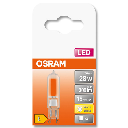 Żarówka LED COB G9 KAPSUŁKA 2,6W = 30W 320lm 2700K Ciepła 300° OSRAM STAR