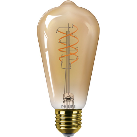Żarówka LED E27 Edison ST64 7.3W = 60W 806lm 2200K Ciepła CRI90 300° FILAMENT Vintage Bursztynowa Ściemnialna Decorative Philips