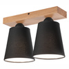 Lampa Sufitowa LULA 2xE27 Czarna Dębowa LM-2.200 Lamkur