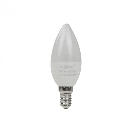 Żarówka LED Świeczka B37 E14 7W 630lm 4000K Neutralna Ecolight