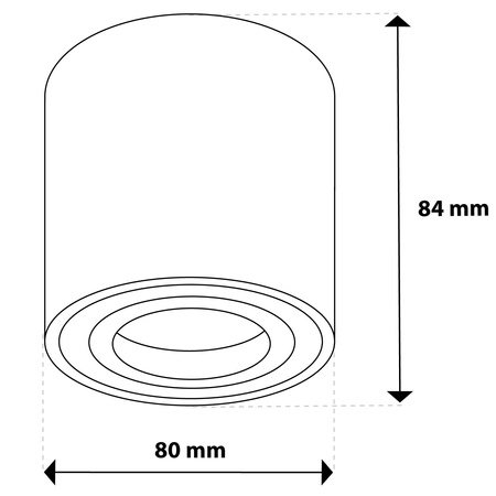 Oprawa Natynkowa HALOGENOWA Spot Tuba Ruchoma Okrągła Biała 84mm + Żarówka LED GU10 6W 120° 3000K AMAT-M LUMILED