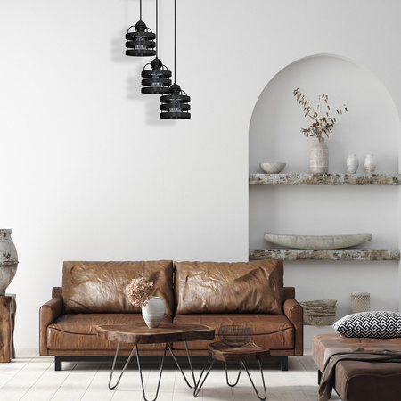 Lampa Wisząca Sufitowa LARS Czarna 3xE27 Milagro