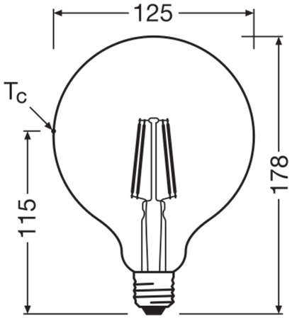 Żarówka LED G125 Kula E27 7W = 60W 806lm 4000K Neutralna 300° Retrofit Filament CLASSIC Osram