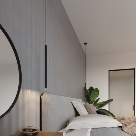 Lampa Sufitowa Wisząca Tuba G9 Zwis Tubularna Czarna Nowoczesna Pastelo Sollux