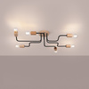 Lampa Sufitowa Żyrandol 6x E27 Naturalne Drewno Czarna Timbo Peach Puff SL.1670 Sollux